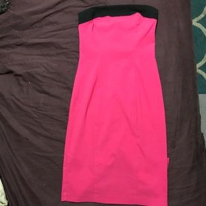 NWOT Express Hot Pink Strapless Dress